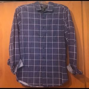NWOT Forever 21 Blue Grid Pattern Button Down - S